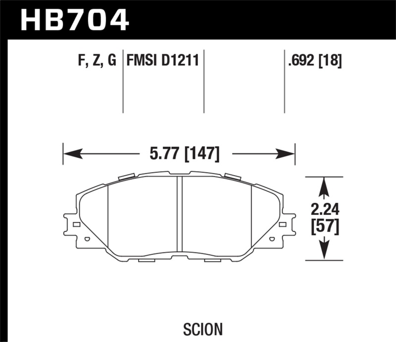 Toyota RAV4 Brake Pads - Front - Hawk Performance - Ceramic - `06-`09